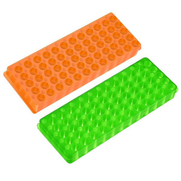 2Pcs Tube Rack for 0.5ml-2ml Centrifugal Pipe, Double-Sided Plate, 60 Holes, Orange-Green