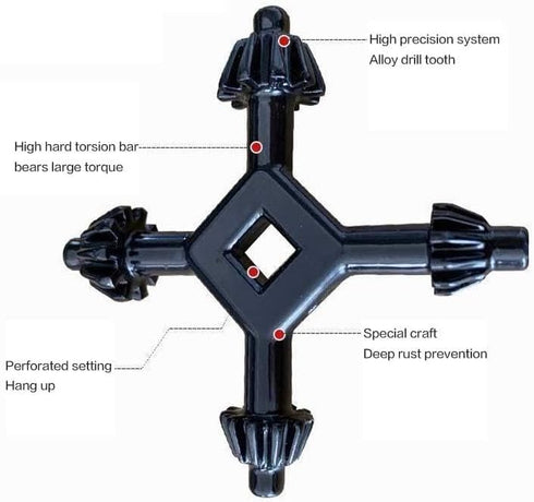 4 in 1 Drill Chuck Key, Multifunctional Steel Drill Chuck Key for Handheld Drilling Tool