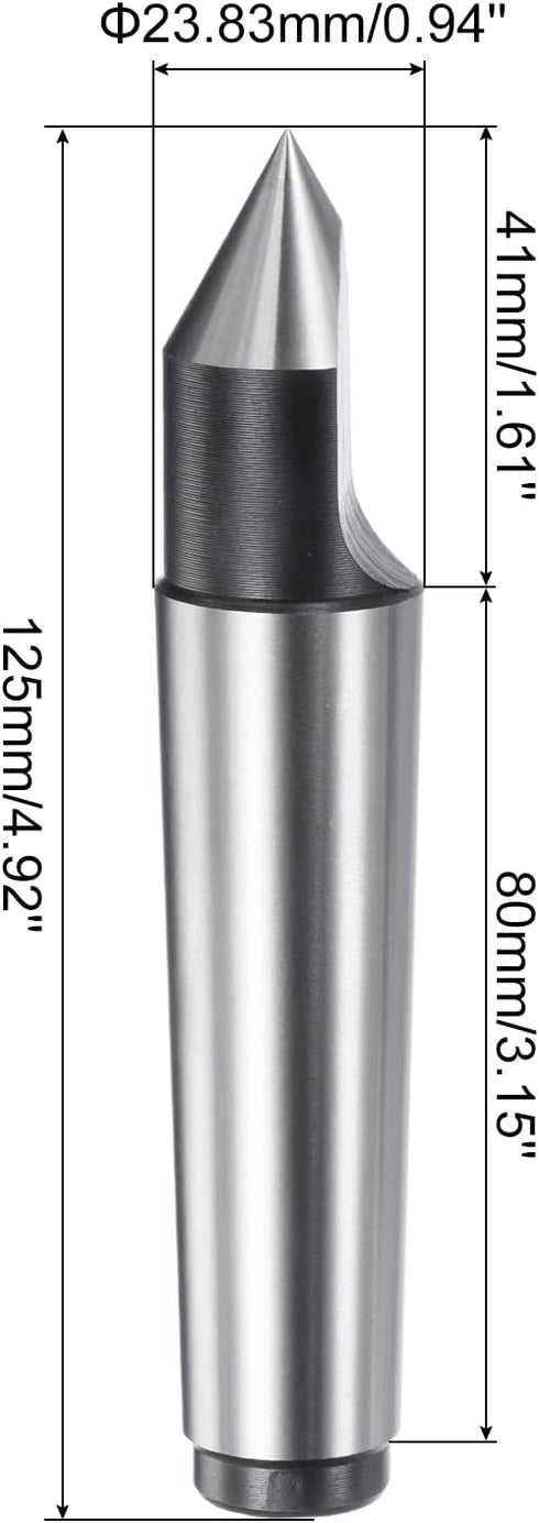 uxcell MT3 Half Notched Lathe Dead Center - Morse Taper 3MT Steel Tool for Woodworking Woodturning