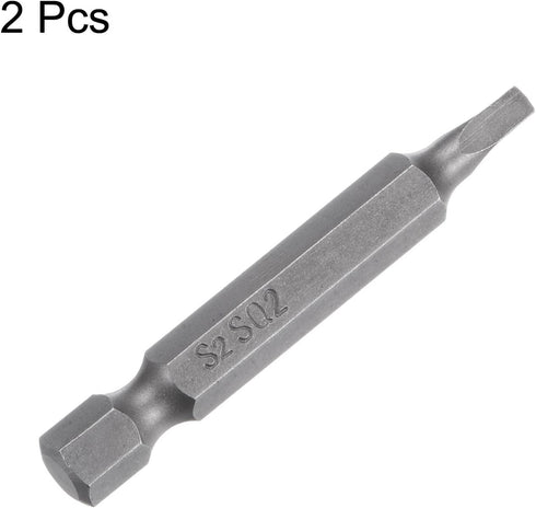 2pcs SQ2 Square Screwdriver Bit, 1/4" Hex Shank, 2" Length Magnetic Security Screw Driver