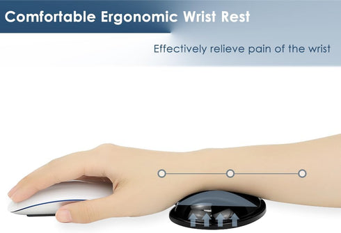 Soft Mouse Wrist Rest Pad, Comfortable Cool Silicone Gel Ergonomic Cushion for Laptop Computer Office & Home (Black)