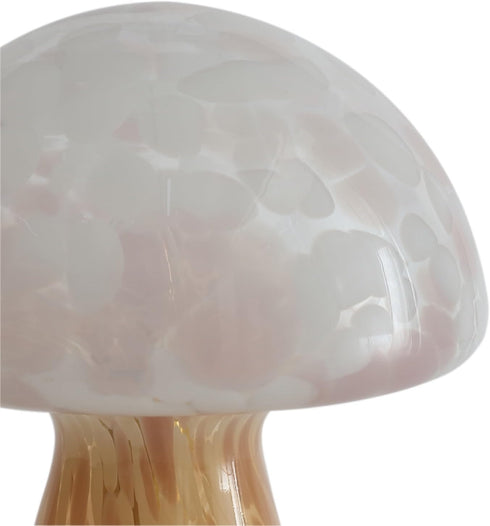 12" Urban Lifestyle Blush Tortoise Glass Mushroom Lamp, Modern Retro Table Lamp for Bedroom, Living Room, or Office