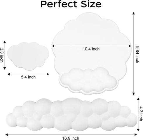 JIKIOU Cloud Mouse Pads, Exquisite Leather with Memory Foam Wrist Support for Computer, Laptop, Gaming Office