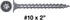 #10 x 2" Low Profile Pancake Head Roofing Screws for Wood to Metal Standing Seam Roofs