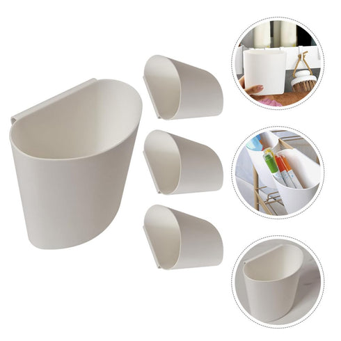 4pcs Zerodeko Hanging Cup Holder Rolling Cart Organizer Accessories Trolley Storage Basket Hanging Bucket Plant