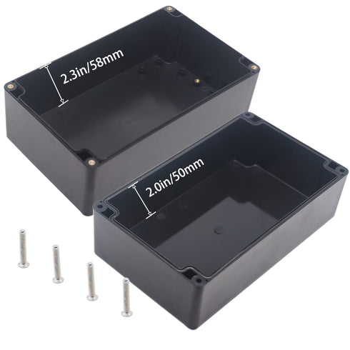 Watertight Junction Box, IP67 Waterproof Project Box, Durable ABS Plastic Enclosure Case, Black, 7.87" x 4.72"