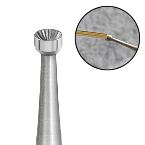 Luo ke 4 Pcs Round Cup Burr, 3/32'' Shank Wire Rounder Bits with Hand Drill Twisting Tools
