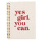 JWVK Motivational Feminist Positive Affirmations Notebook, Girl Power Print Journal for Women, 5.5 x 8.3