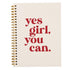 JWVK Motivational Feminist Positive Affirmations Notebook, Girl Power Print Journal for Women, 5.5 x 8.3