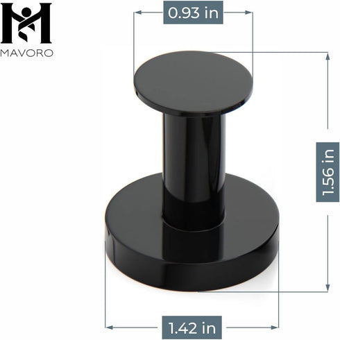 Mavoro Strong Magnetic Hooks Set of 2, Heavy Duty Black Magnet Hooks for Hanging Coats and Bags, Neodymium 52 Rare Earth