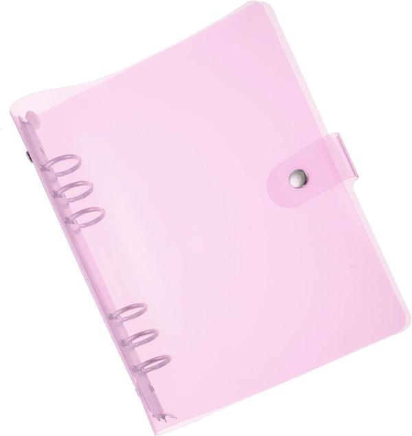 PATIKIL A5 Clear Binder Cover, Soft PVC Bling Loose Leaf Binder Protector with Snap Button Closure, Purple