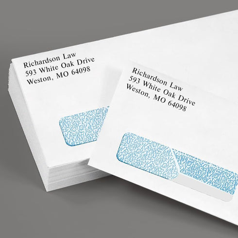 LUXPaper #10 Business Envelopes | Bottom Flap Window | Security Tint | 4 1/8" x 9 1/2" | White | 24lb. | 50 Qty