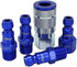 ColorFit Coupler & Plug Kit (5 Piece), T-Style 1/4" NPT Blue by Milton