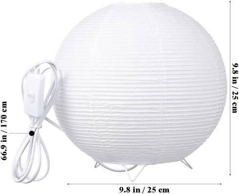 Bulb Paper Lantern Lamp: Floor Lamp Shield Japanese Style Standing Lampshade for Bedroom Desk and Nursery Included