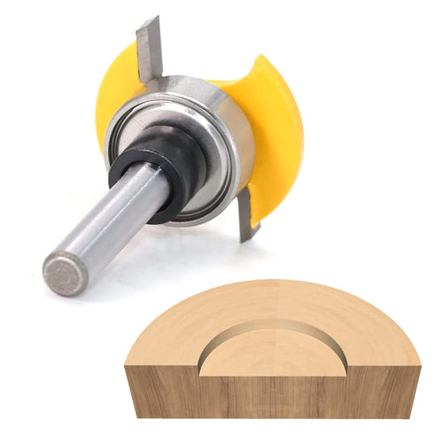 Mesee T Slotting Router Bit with Bearing, 1/4 Inch Shank T-Track Slot Cutter for Woodworking Milling Slab Flattening