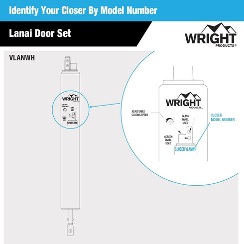 Wright Products VLANWH White Corrosion Resistant Storm and Screen Door Hardware Kit