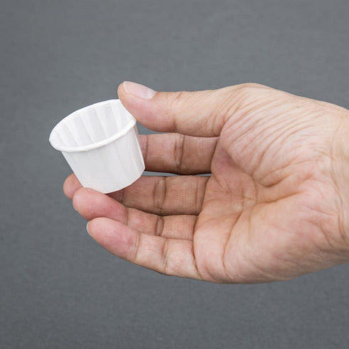 Genpak 250 Piece Pleated Paper Portion Cup, 1 oz, 1" H, White