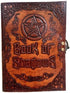 MONTEXOO Book of Shadows Leather Journal, Notebook Diary Sketchbook with Lock, Travel Bullet, Old Cool Brown Lining