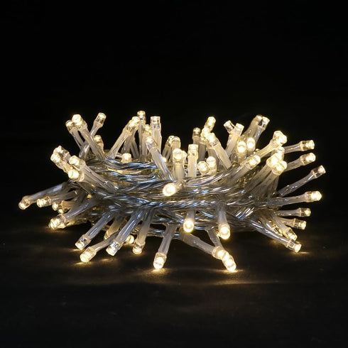 LED Christmas Tree Lights, 100 LED Mini Warm White String Lights Plug in, 8 Modes Outdoor Decorations for Party