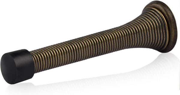 HOMOTEK 20 Pack Spring Door Stopper with Rubber Bumper, 3-1/8" Flexible Spring Heavy Duty Wall Door Stop for Home