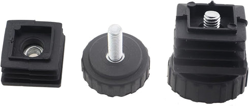 ZHYOHEN 4PCS 25x25Mm Black Square Insertable Furniture Levelers Floor Protectors Used for Fitness Equipment TV Stands