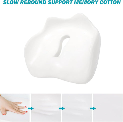 CurcKua Seat Cushion Cover Memory Foam with Hole Office Chair Cushion Pressure Relief Orthopedic Seat Cushion Washable