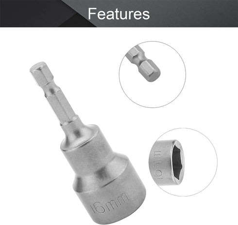 Utoolmart 1/4" 16mm Quick Change Bit Holder, Magnetic Hex Shank Drill Bit Extension for Driver Adapter