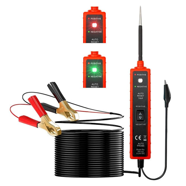 Svzadipe Automotive Power Circuit Tester with 16Ft Test Lead 6-24V DC LED Light
