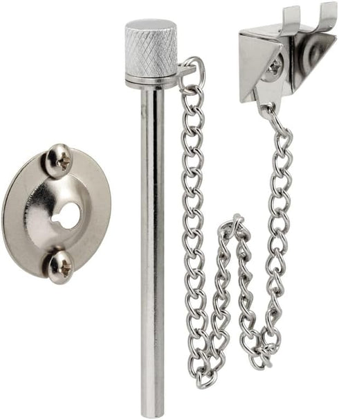 9858 3/16 2-5/8 Pack) Prime-Line U Sliding Patio Door Pin, In. x In., Steel Pin and Retaining Ring, Chrome Plated