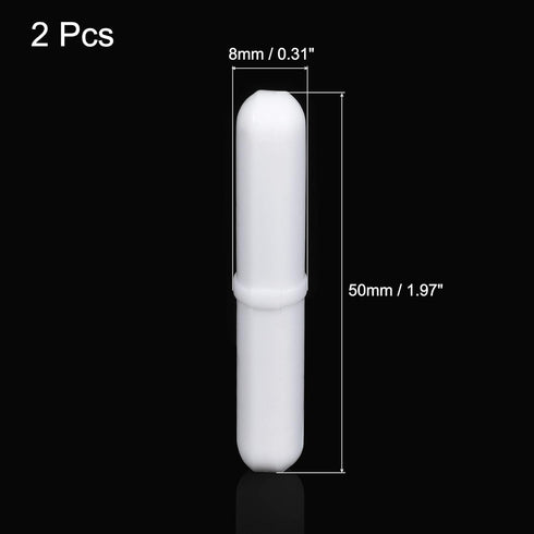 MECCANIXITY Magnetic Stirrer Mixer Stir Bar Rod, 50mm (1.97") with Ring Shape PTFE Coating Magnet, Pack of 2