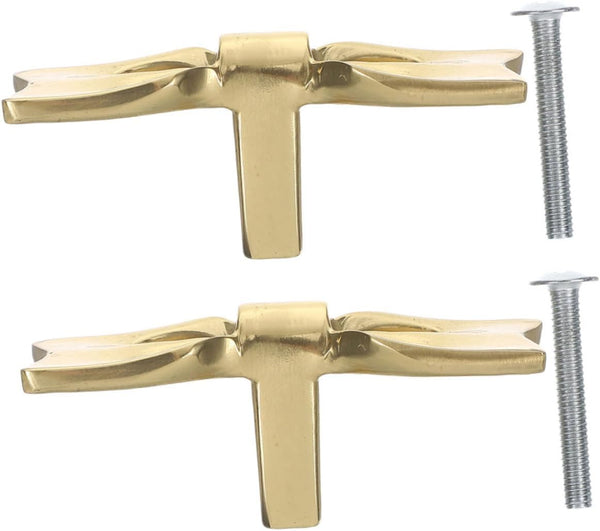 ORFOFE 2sets Stylish Brass Bowknot Drawer Pulls Decorative Bow Dresser Knobs for