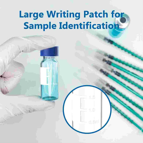 2ml HPLC Vial, 9-425 Borosilicate Autosampler Vial with Graduation, Pack of 100 with Blue Screw Cap