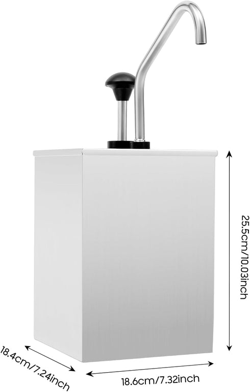 Toolven 4.2Qt Nacho Cheese Dispenser with Pump, Stainless Steel Nacho Cheese Warmer, Hot Fudge Warmer for Cheese