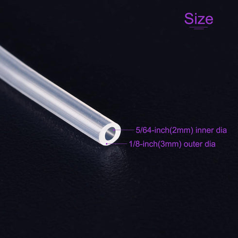 DMiotech 5/64" ID 1/8" OD 16 Feet Clear Silicone Tube for Water Air Pump