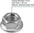M8 Serrated Flanged Hex Nuts, Stainless Steel 18-8, 25 PCS, Bright Finish