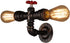 BYSUN 2 E26 Retro Industrial Steampunk Wall Sconce, Lights Metal Water Pipe Style Mounted Lamp Light Fixture
