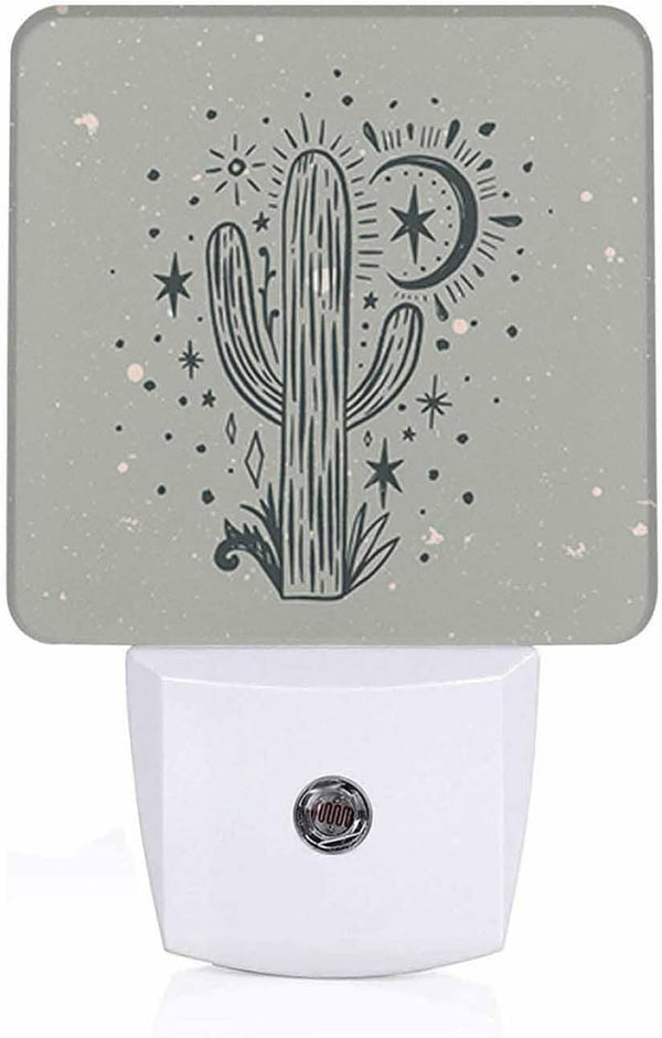 Chrobak LED Night Light,Wild Cactus Desert Arizona Vintage LED Night Light Plug into