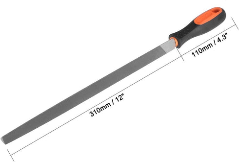 uxcell 12-Inch High Carbon Hardened Steel Triangle Side Three Square File with Handle, Second Cut Grade