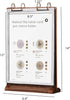 Rikyo A4 10 Pages-20 (8.5x11") Walnut Wood Sign Holder Vertical Table Card Flip Display Sides,T Double Sided Flyer