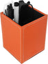 Pen Pencil Holder Cup Container, PU Leather Desk Organizer for Office Home School (Orange, 3.54" x 3.54" x 4.72")