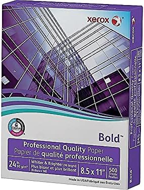 5 500 24 Lb, 98 3R13038-CS Xerox Bold Professional Premium Quality Inkjet Or Laser Paper, Reams, Letter Size, Ream