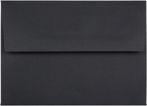 JAM PAPER A7 Foil Lined Invitation Envelopes - 5 1/4 x 7 1/4, Black Linen with Silver Foil, 50/Pack