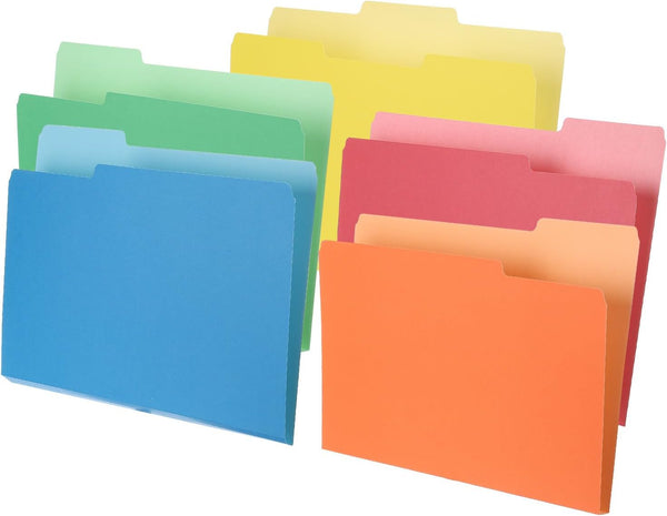 PATIKIL 30pcs Manila Folders, 8.5 x 11 Colored File Folders, Letter Size Manila Colored Organizers for Classroom Home