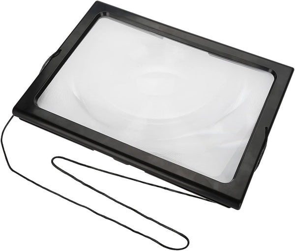 Sonew Foldable A4 Magnifying Glass, 3X Magnifier Reading Lamp with 4 LED Lights for Home and Office Use