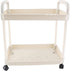AUNMAS 2 Tiers Plastic Rolling Utility Cart with Wheels, Multi Functional Storage Trolley Mobile Shelf Rolling Storage