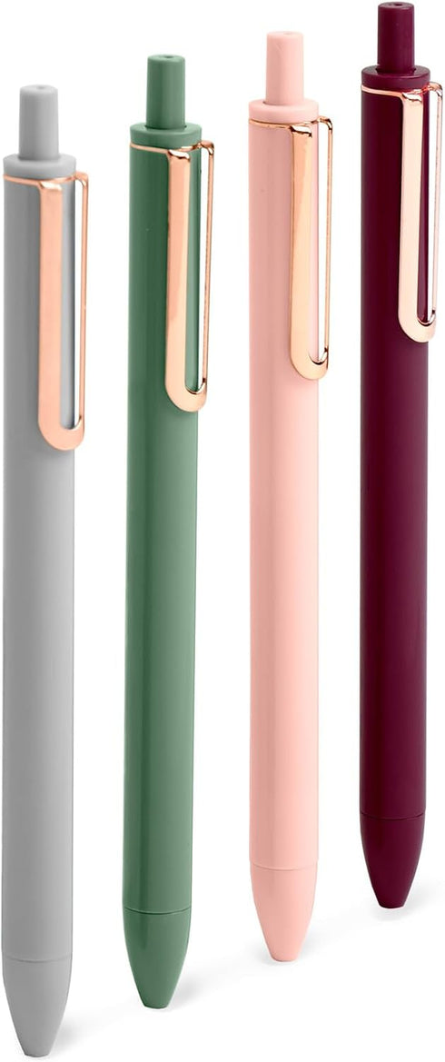 Set of 4 Assorted Jewels Retractable Gel Luxe Pens