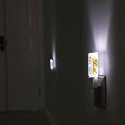 Chrobak LED Night Light,Cute Jungle Animal LED Night Light Plug into Wall with Dusk to Dawn Light Sensor White Energy