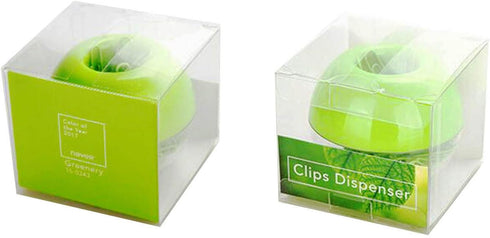 Magnetic Paper Clip Holder, Lime Green with 100pcs 28mm (1.1") Paper Clips, Cute Office Supplies for Desk Organizer