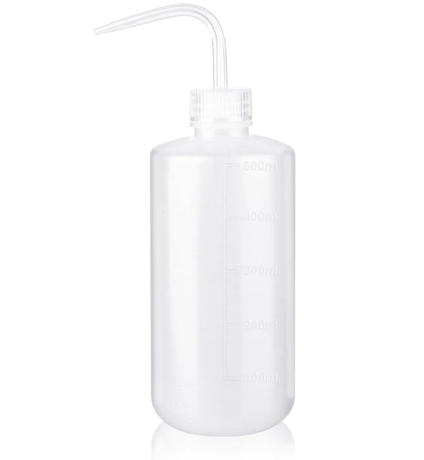 LDPE Economy Wash Bottle, Narrow Mouth Squeeze Bottle for Medical Lab, Safety No Spill, 500ml / 16oz