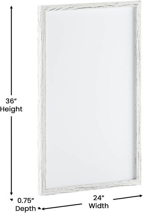 Flash Furniture Bristol Wall Mount White Board, 24" x 36", Included Dry Erase Marker, 4 Magnets, Eraser